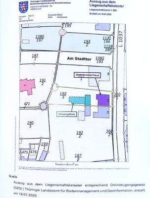 Auszug Liegenschaftskataster 