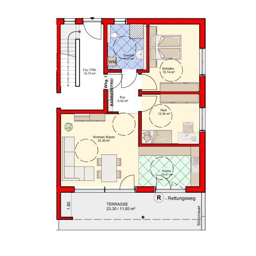 F&D | 3,5-Zimmer-EG-Wohnung mit Terrasse