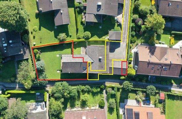 Gelb=Allgemeinfläche, Rot=Hausfläche