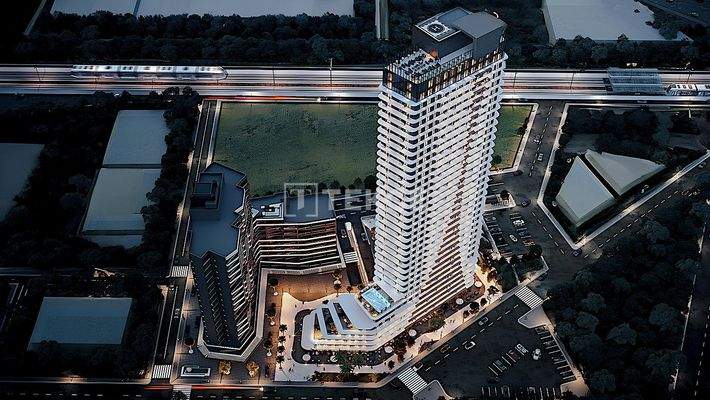 Apartments in a Secured Project with Pool in İzmir Konak