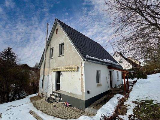 Seitenansicht mit Terrasse