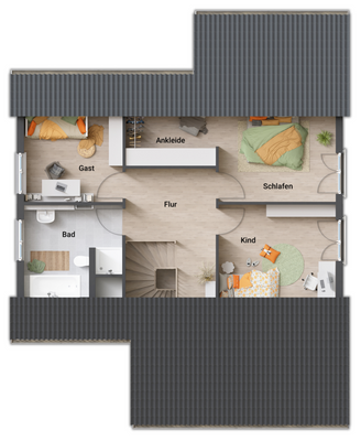 Grundrissbeispiel Obergeschoss