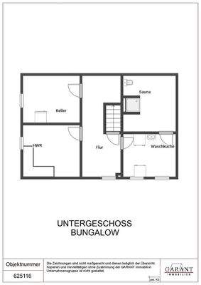 Grundriss Untergeschoss Bungalow