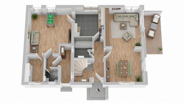 Grundriss Erdgeschoss (nicht maßstabsgetreu)