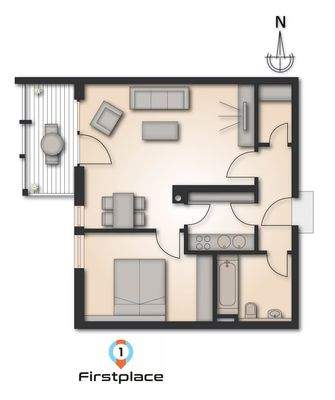 Grundriss möbliert