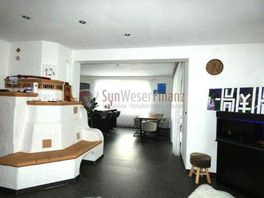 offener Wohnbereich m. Kamin