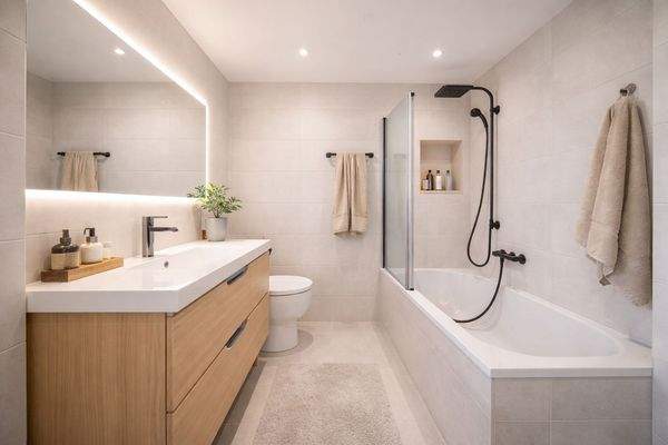 Bad mit Badewanne Visualisiert