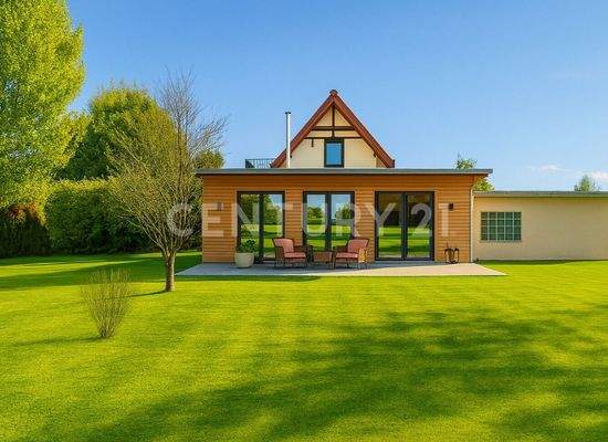Großzügiger Blick auf Garten & Terrasse – perfekter Übergang
