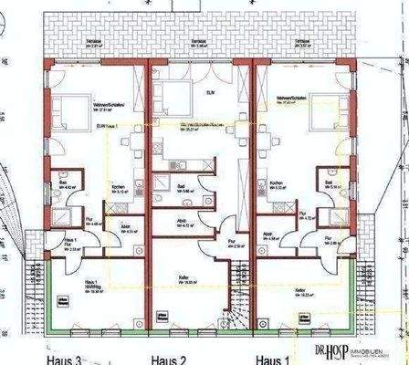 Erdgeschoss der Nordwohnung mit Terrasse