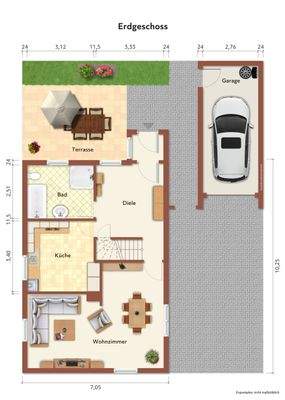 Grundriss Erdgeschoss möbliert