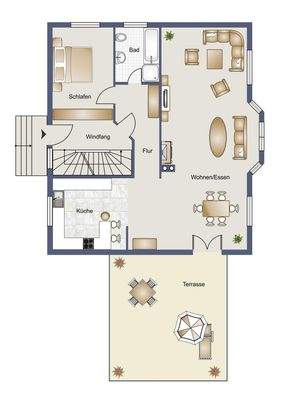 Grundrisskizze Erdgeschoss