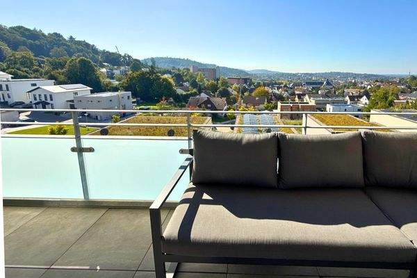 Terrasse mit besonderem Blick über die Stadt und die Vogesen