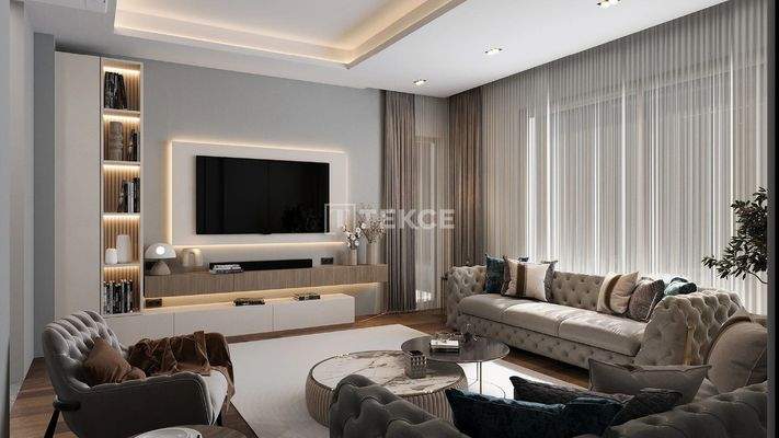 Apartments in a Complex with Pool Near the Beaches in İzmir