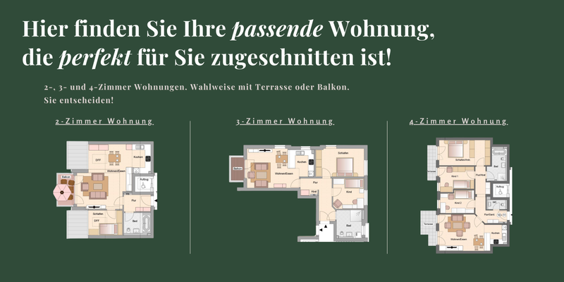 2-, 3- und 4-Zimmer-Wohnungen an unserem Projekt