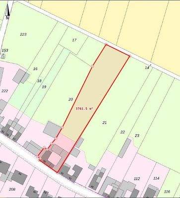 kadastrale omgevingskaart te koop nieuwe situatie.