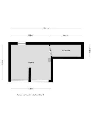 Grundriss Doppelgarage hinten mit Nebenfläche