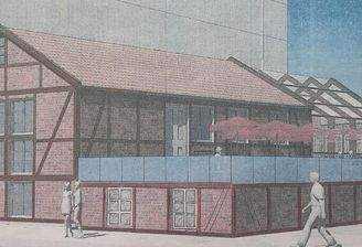 Genehmigte Planung Frontansicht