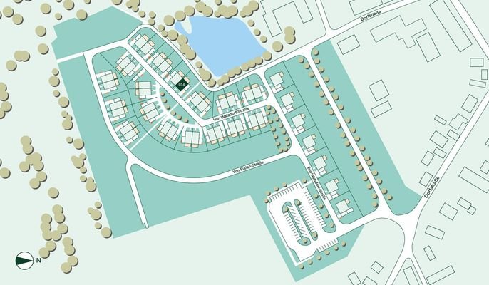 Lage des Doppelhauses im Quartier