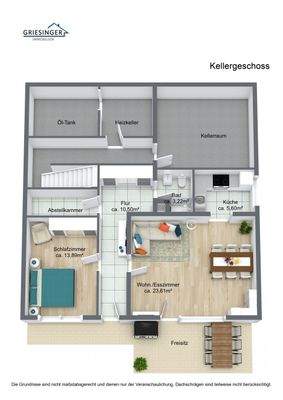 3D Grundriss - Kellergeschoss