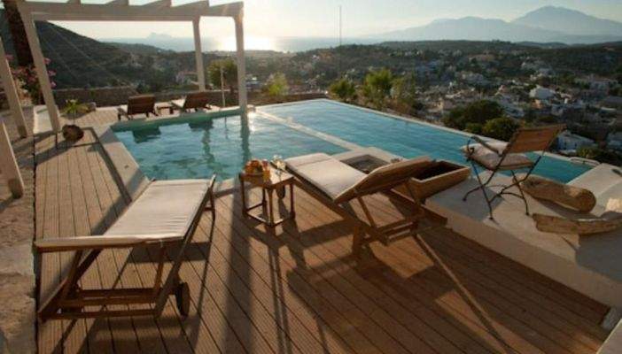 Kreta, Pitsidia: Makellose Villa mit herrlichem Meerblick und Infinity-Salzwasserpool