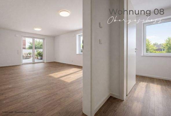 Blick in Wohnküche u.  Abstellraum WE 8