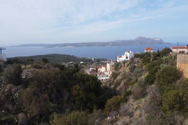 Kreta, Kokkino Chorio: Vier benachbarte Grundstücke mit herrlichem Meerblick zu verkaufen