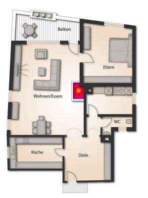 Grundriss Wohnung OG 