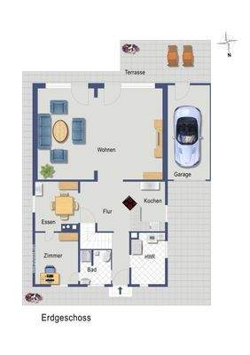 Erdgeschoss (Darstellung und Maßangaben sind ohne Gewähr)