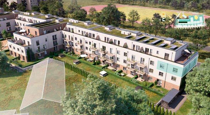 Moderne Eigentumswohnung mit Blick in Grüne