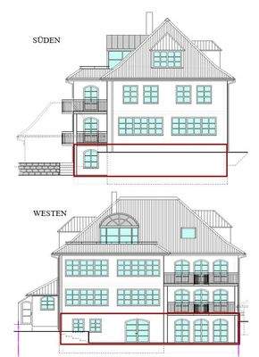 Ansicht EG Süden + Westen