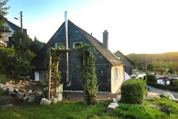 Sonnenuntergang Blick aus dem Garten