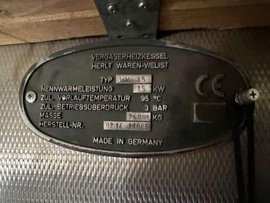 Typenschild Vergaserheizkessel