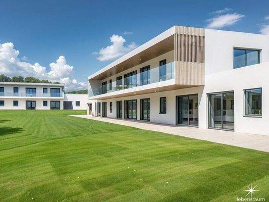 Südansicht Haus A und Ostansicht Haus B.