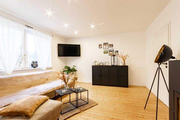 Das Wohnzimmer mit Pelletofen