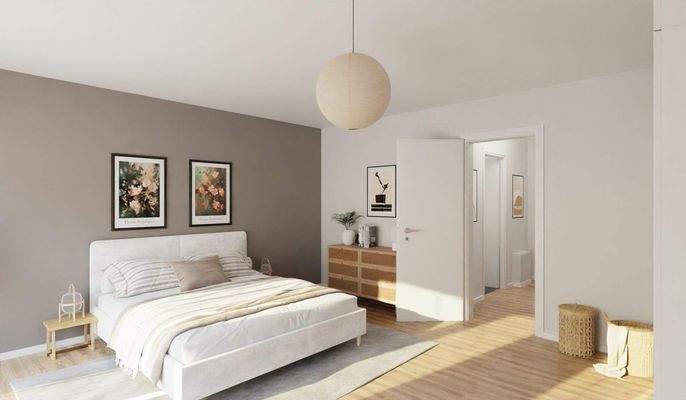 Helles und komfortables Schlafzimmer