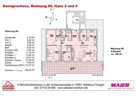 Haus 2: 4 ZI. DG Penthousewohnung