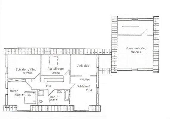 Aufteilung OG-Haupthaus und Garage