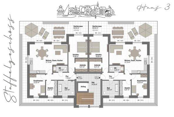 Grundriss Staffelgeschoss Haus 3