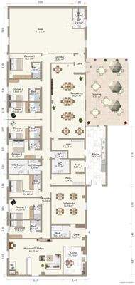 Grundriss Hotel, Gaststätte und Wohnung 1