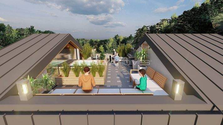 Detached Houses with Sea Views and Pools in Alanya Tepe