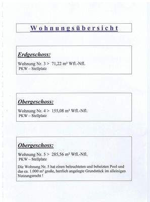 3 Wohnungen stehen zum Verkauf