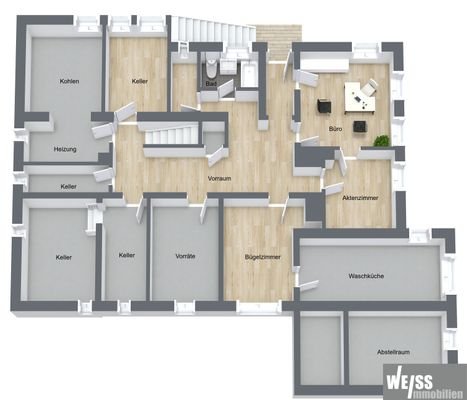 Grundriss - Kellergeschoss - 3D