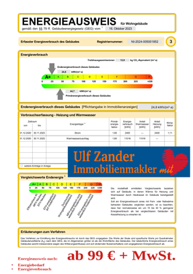 Energieausweis ab 99 € + MwSt.
