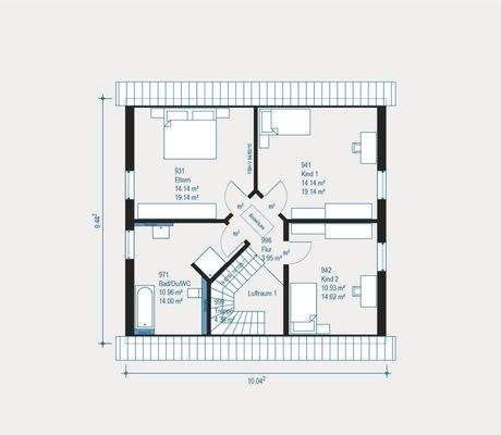Geräumiges Dachgeschoss mit moderner Raumaufteilung