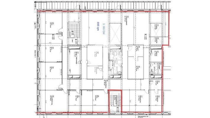 3. Obergeschoss mit ca. 696 m²