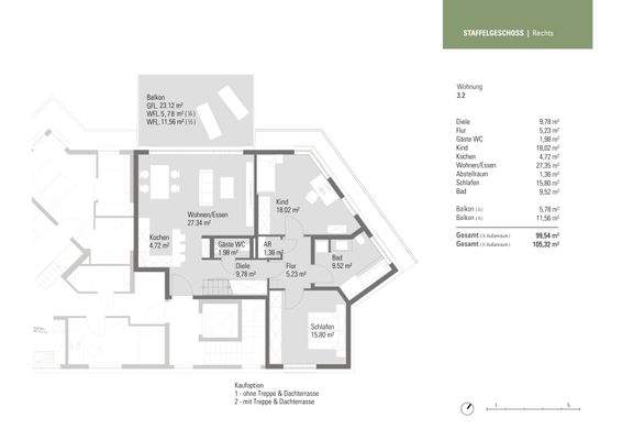 Grundriss Wohneinheit 3.2
