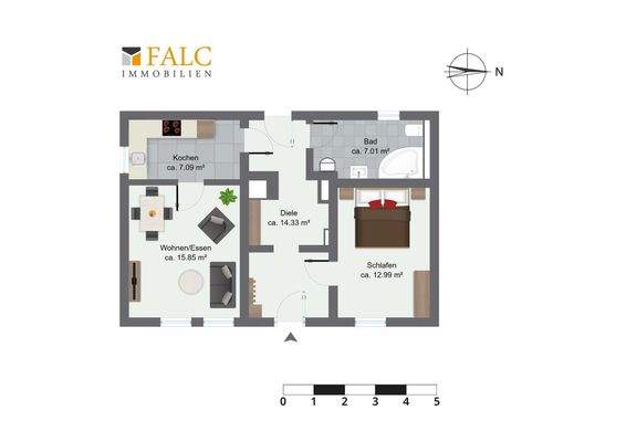 Möblierter Grundriss