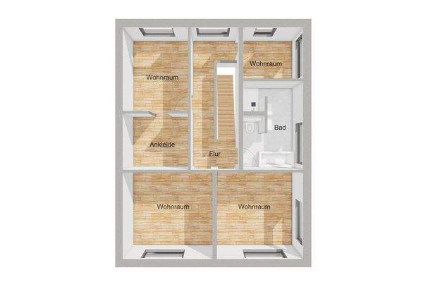 Draufsicht - Obergeschosse