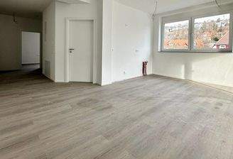 Offener Wohn- und Essbereich mit Küchenzeile