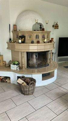 Kamin im Wohnzimmer/ Essbereich